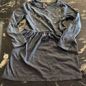 Cat & Jack Gray Long Sleeve Dress with Star Design